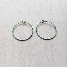 Load image into Gallery viewer, Hoop Earring Finding, 25mm - RAINBOW, 316L Stainless Steel