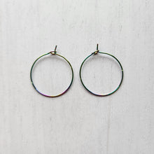 Load image into Gallery viewer, Hoop Earring Finding, 25mm - RAINBOW, 316L Stainless Steel