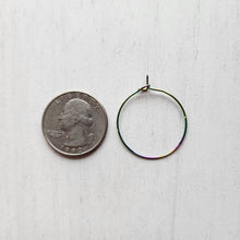 Load image into Gallery viewer, Hoop Earring Finding, 25mm - RAINBOW, 316L Stainless Steel