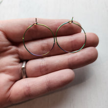 Load image into Gallery viewer, Hoop Earring Finding, 25mm - RAINBOW, 316L Stainless Steel