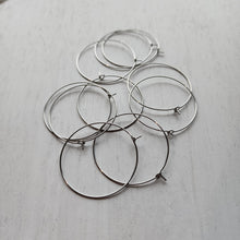 Load image into Gallery viewer, Hoop Earring Finding, 34mm - STAINLESS STEEL, 316 Stainless Steel