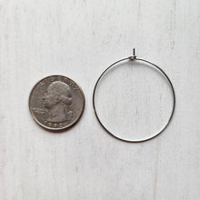 Load image into Gallery viewer, Hoop Earring Finding, 34mm - STAINLESS STEEL, 316 Stainless Steel
