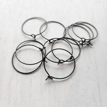 Load image into Gallery viewer, Hoop Earring Finding, 25mm - BLACK, 316 Stainless Steel