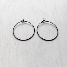 Load image into Gallery viewer, Hoop Earring Finding, 25mm - BLACK, 316 Stainless Steel