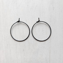 Load image into Gallery viewer, Hoop Earring Finding, 25mm - BLACK, 316 Stainless Steel
