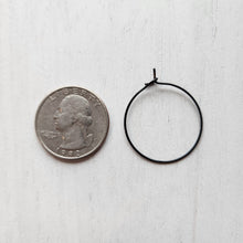 Load image into Gallery viewer, Hoop Earring Finding, 25mm - BLACK, 316 Stainless Steel
