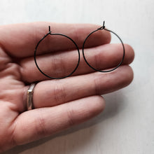 Load image into Gallery viewer, Hoop Earring Finding, 25mm - BLACK, 316 Stainless Steel