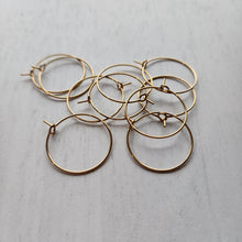 Load image into Gallery viewer, Hoop Earring Finding, 25mm - GOLD, 316L Stainless Steel