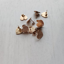 Load image into Gallery viewer, Textured Heart Stud with Post, 12mm - ROSE GOLD, Ion Plated 304 Stainless Steel