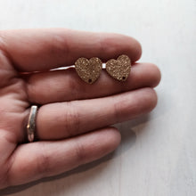 Load image into Gallery viewer, Textured Heart Stud with Post, 12mm - ROSE GOLD, Ion Plated 304 Stainless Steel