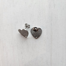 Load image into Gallery viewer, Textured Heart Stud with Post, 12mm - STAINLESS STEEL, 304 Stainless Steel