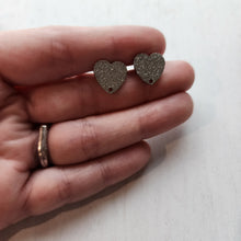 Load image into Gallery viewer, Textured Heart Stud with Post, 12mm - STAINLESS STEEL, 304 Stainless Steel