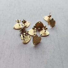 Load image into Gallery viewer, Textured Heart Stud with Post, 12mm - GOLD, Ion Plated 304 Stainless Steel