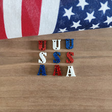 Load image into Gallery viewer, Patriotic Acrylic USA Triple Letter Drops