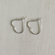 Load image into Gallery viewer, Heart Hoop Earring Finding, 29mm - STAINLESS STEEL, 304 Stainless Steel