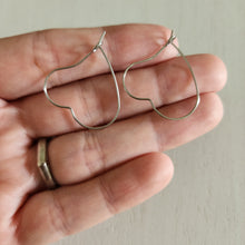 Load image into Gallery viewer, Heart Hoop Earring Finding, 29mm - STAINLESS STEEL, 304 Stainless Steel