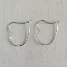 Load image into Gallery viewer, Heart Hoop Earring Finding, 37mm - STAINLESS STEEL, 304 Stainless Steel