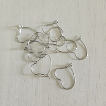 Load image into Gallery viewer, Heart Hoop Earring Finding, 22mm - STAINLESS STEEL, 304 Stainless Steel