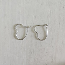 Load image into Gallery viewer, Heart Hoop Earring Finding, 22mm - STAINLESS STEEL, 304 Stainless Steel