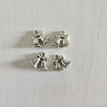 Load image into Gallery viewer, Christmas Double Bell Double Sided Charm/Pendant - SILVER