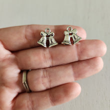 Load image into Gallery viewer, Christmas Double Bell Double Sided Charm/Pendant - SILVER
