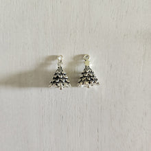 Load image into Gallery viewer, Round Christmas Tree Charm/Pendant - SILVER