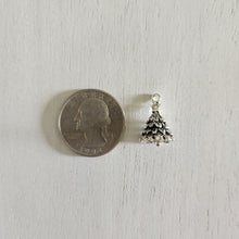 Load image into Gallery viewer, Round Christmas Tree Charm/Pendant - SILVER