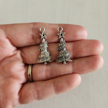 Load image into Gallery viewer, Detailed Christmas Tree Charm/Pendant - SILVER