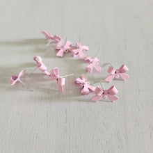 Load image into Gallery viewer, Bow Stud with Post - PEARL PINK, Alloy with 925 Sterling Silver Post