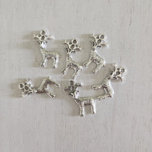 Load image into Gallery viewer, Small Reindeer Double Sided Charm/Pendant - SILVER