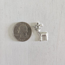 Load image into Gallery viewer, Small Reindeer Double Sided Charm/Pendant - SILVER