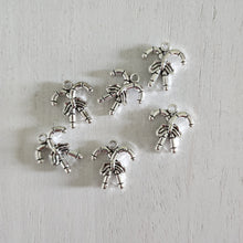 Load image into Gallery viewer, Christmas Crossed Candy Canes Double Sided Charm/Pendant - SILVER