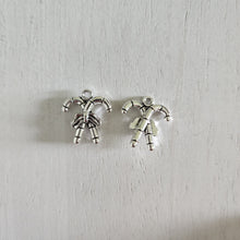 Load image into Gallery viewer, Christmas Crossed Candy Canes Double Sided Charm/Pendant - SILVER