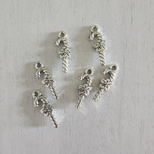 Load image into Gallery viewer, Christmas Candy Cane Double Sided Charm/Pendant - SILVER
