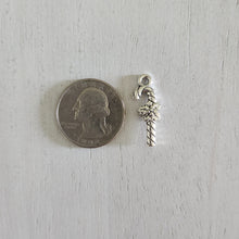 Load image into Gallery viewer, Christmas Candy Cane Double Sided Charm/Pendant - SILVER