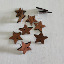Load image into Gallery viewer, Walnut Wood Star Stud with Post - 304 Stainless Steel