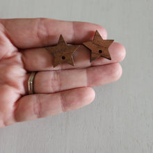 Load image into Gallery viewer, Walnut Wood Star Stud with Post - 304 Stainless Steel