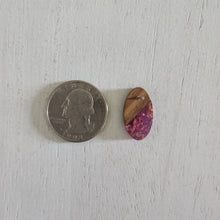 Load image into Gallery viewer, Transparent Resin with Gold Foil & Walnut Wood Oval Stud with Post - VIOLET, 304 Stainless Steel
