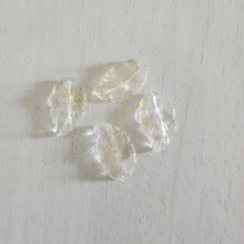 Load image into Gallery viewer, Glass Leaf Transparent Charm/Pendant - Clear with Gold Flecks, Glass