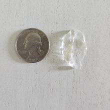 Load image into Gallery viewer, Glass Leaf Transparent Charm/Pendant - Clear with Gold Flecks, Glass