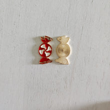 Load image into Gallery viewer, Christmas Red & White Enamel Candy Charm/Pendant- GOLD, RED, WHITE