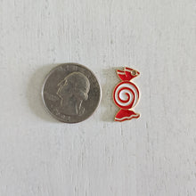 Load image into Gallery viewer, Christmas Red & White Enamel Spiral Candy Charm/Pendant- GOLD, RED, WHITE