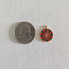 Load image into Gallery viewer, Christmas Red & Green Enamel Mint Charm/Pendant- GOLD, RED, GREEN