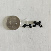 Load image into Gallery viewer, Bow Stud with Post - BLACK, Alloy with 925 Sterling Silver Post