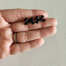Load image into Gallery viewer, Bow Stud with Post - BLACK, Alloy with 925 Sterling Silver Post