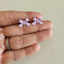 Load image into Gallery viewer, Bow Stud with Post - LAVENDER, Alloy with 925 Sterling Silver Post