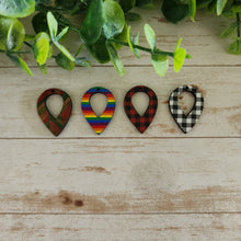 Load image into Gallery viewer, Patterned Wood Cutout Reverse Teardrops