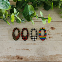 Load image into Gallery viewer, Patterned Wood Cutout Oval Drops