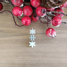 Load image into Gallery viewer, Christmas Delicate Triple Snowflake Drops