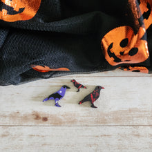 Load image into Gallery viewer, Halloween Patterned Wood Crow/Raven Studs & Drops